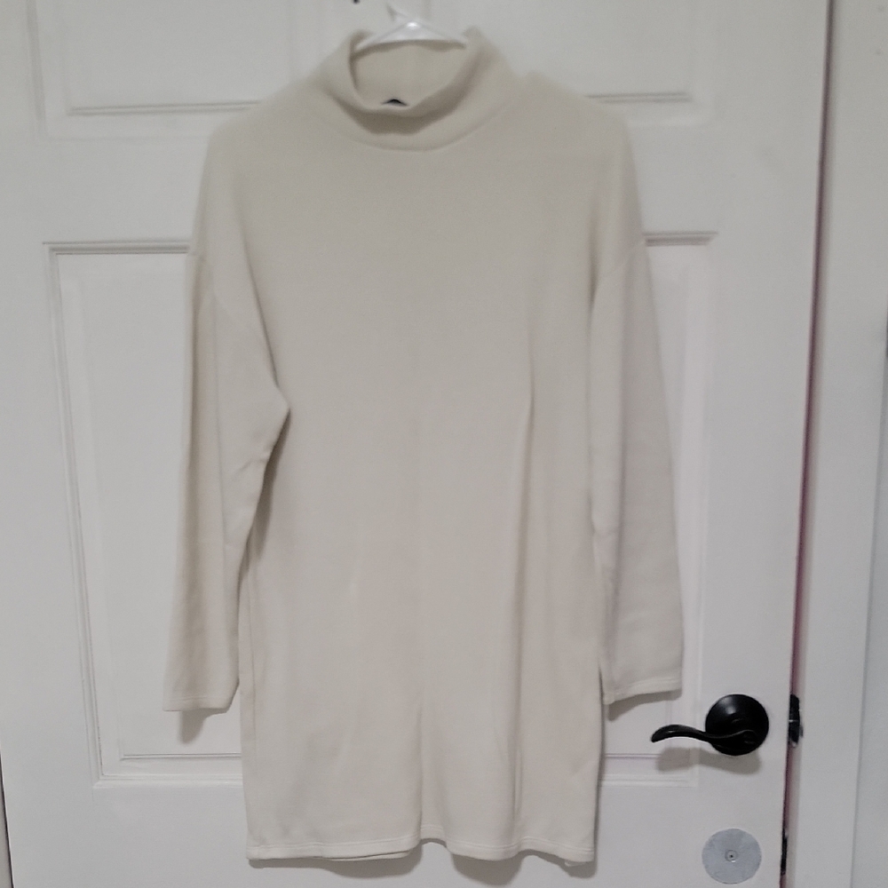 Zara Cream Turtleneck Long Sweater Classic Comfy Soft Every Day Essentials